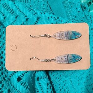 SURF BOARD silvertone & Acrylic Earrings NWT